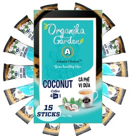 Instant Coffee Packets Single Serve by Amazin Choices. Coconut Coffee 4-in-1 Single Serve. No Soybeans added. Snack Viet - Pack of One - 270g (15 Sachets x 18g)