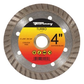 Forney 71560 Diamond Cut-Off Blade with 5/8-Inch Through 7/8-Inch Arbor, Turbo Continuous Rim, 4-Inch