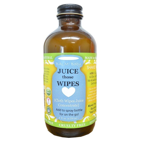 BALM! Baby * Juice Those Wipes * All Natural Cloth Wipe Concentrated Solution | GLASS Jar | Made in USA