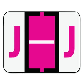 Smead BCCR Bar-Style Color-Coded Alphabetic Label, J, Label Roll, Red, 500 labels per Roll, (67080)