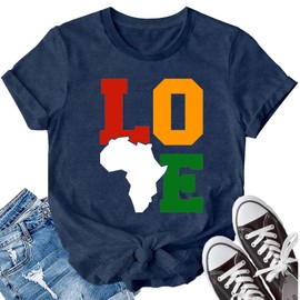 LBP Black Pride Love Shirt for Women Juneteenth Black History Month T-Shirt African American Tee Tops