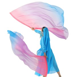 MUNAFIE Worship Flags Pack of 2 Praise Dance Flags Semicircle Colourful Flags with Flexible Flag Pole for Dance Performance Church 9#Red Purple Blue