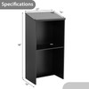 Tangkula Floor Standing Podium, Wooden Speaking Lectern with Adjustable Shelf,