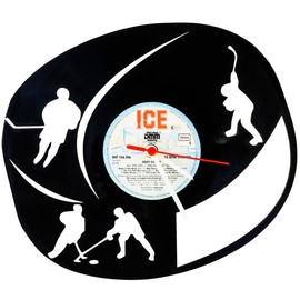 Ice Hockey Wall Clock Vinyl Record Clock Upcycled Vintage Design Clock Wall Clock Wall Decoration Retro Watch Made in Germany