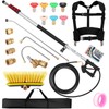 24 FT Telescoping Pressure Washer Wand with Brush, Gutter Cleaning