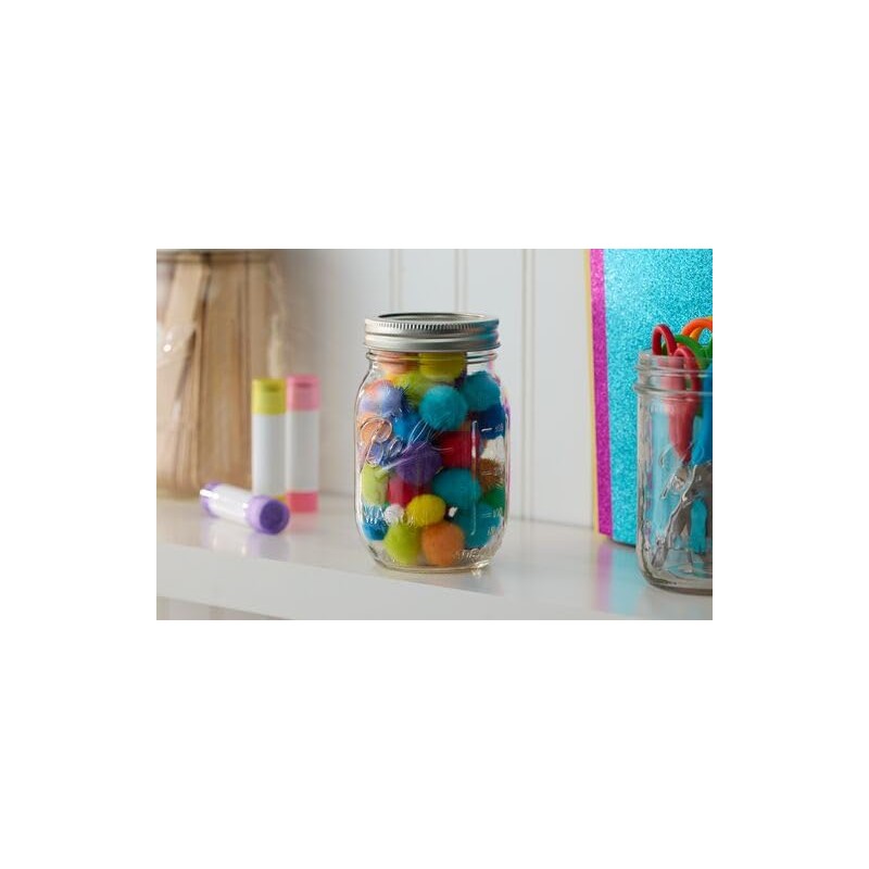 Ball Regular Mouth Pint (16 oz.) Mason Jars with Lids