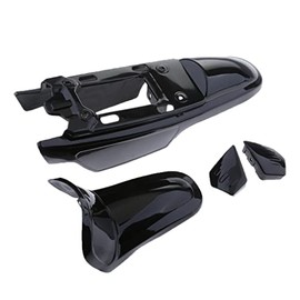 PREPLACEMENT BLACK PLASTIC FENDER FAIRINGS FOR DIRTBIKES COMPATIBLE WITH PW50 PW 50 PEEWEE 50 PY50