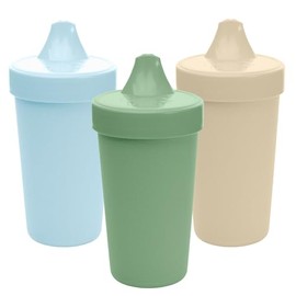 Re-Play Vasos antiderrames para bebés pequeños - Juego de 3 vasos reutilizables de 10 oz, aptos para lavavajillas y microondas, fabricados en EE. UU.,