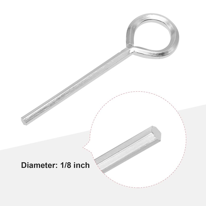 Vkinman 10Pcs 1/8 inch Allen Wrench Keychain Standard Hex Dogging