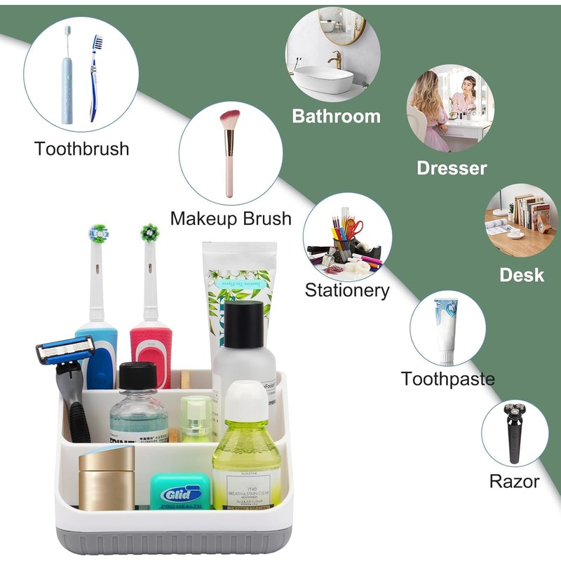 Chintu Bathroom Toothbrush Holders for Countertop - Electric Toothbrush Organizer
