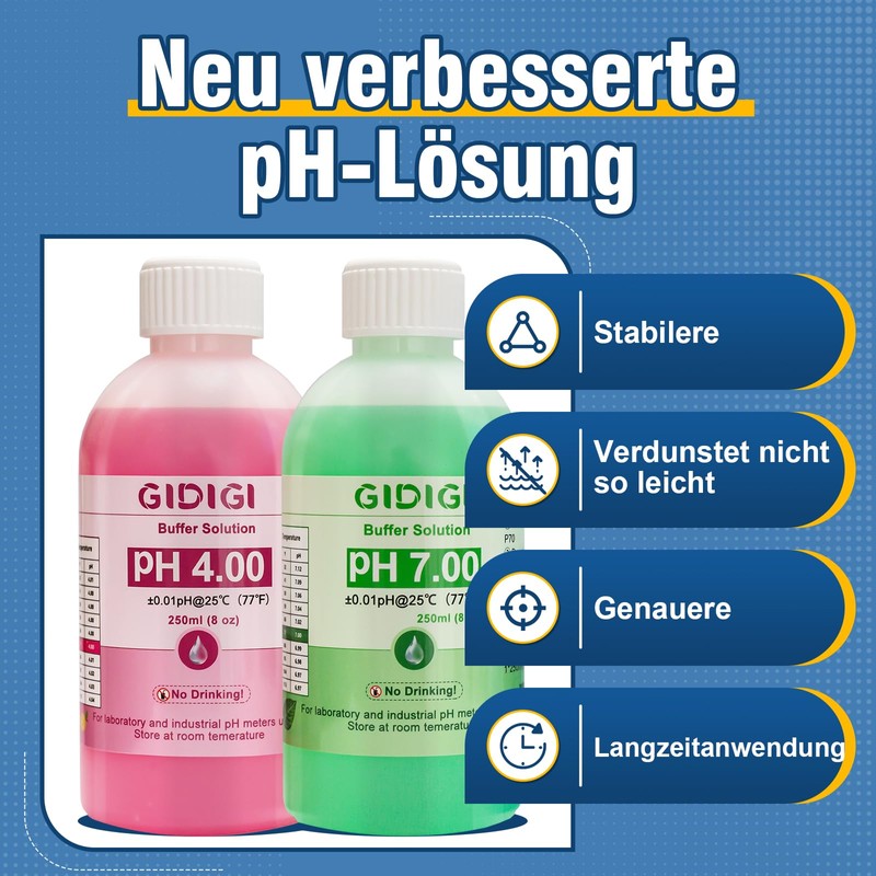 pH Meter Calibration Solution Kit, Contains pH 7.00, 10.01 and