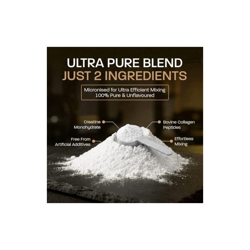 GN Creatine + Bovine Collagen Peptides Powder, Unflavoured, 2 Pack