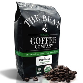 The Bean Organic Coffee Company Il Espresso, Classic Dark Roast, Whole Bean Coffee, 5-Pound Bag