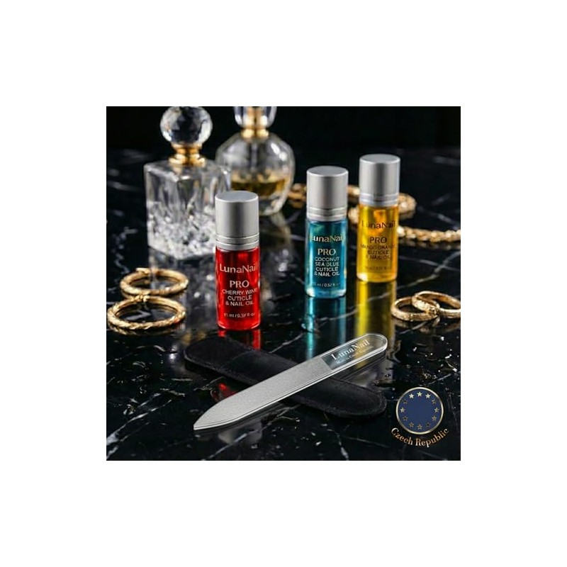Glass Nail File & Buffer for Natural Nails, Czech Crystal