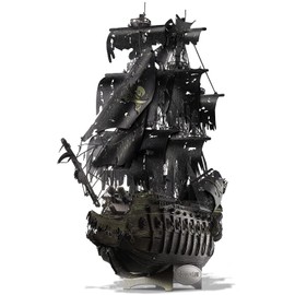 Piececool Metal 3D Puzzles for Adults, Flying Dutchman Pirate Ship Model Building Kits, 3D Watercraft Model Puzzles for Family Time DIY Craft Kits Home Decoration Best Gifts, 369Pcs