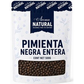 Aroma Natural | Pimienta Negra Entera 500 g – Bolsa Resellable | Sin Conservadores · Sin Gluten | Especia Pura para Moler, Cocina y Marinadas