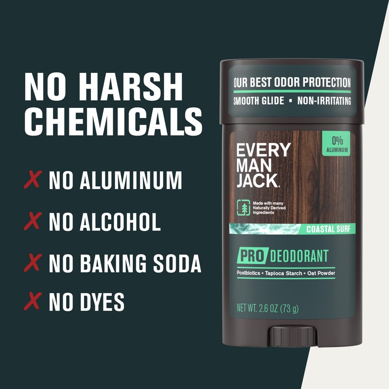 Every Man Jack Men's Pro Deodorant - 48-Hour Odor Defense