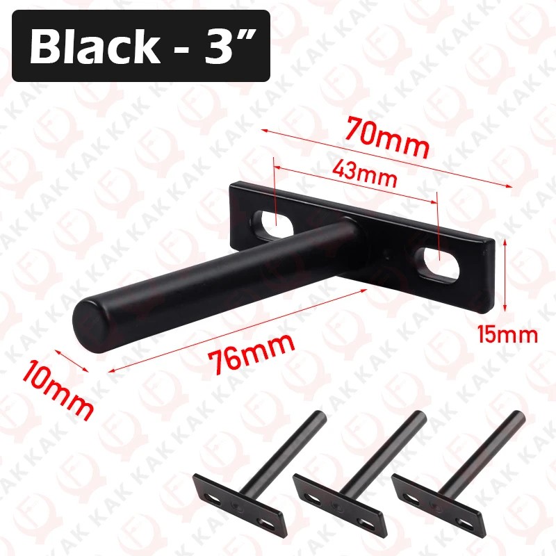 4PCS Invisible Floating Shelf Brackets Heavy Duty Solid Metal Hidden