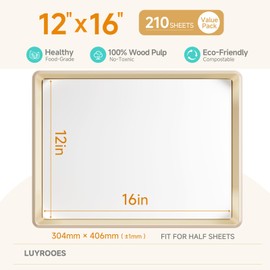 LUYROOES Parchment Paper Sheets,Professional-Grade,12x16 Inch 210 Pcs- Double-Sided Natural Plant-Based Silicone Coating, Non-Stick, Perfect for Baking, Air Fryer, BBQ, Food Wrapping & Food Service