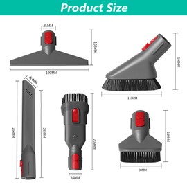 SGZQKZ SGZQKZ 5 St1ck Staubsauger Zubeh?r-Set f1r Dyson, f1r Dyson V7 V8 V10 V11 und V15, Dtaubsauger Ersatzteile Aufsatz f1r Dyson bestehend aus 3 B1rstenk?pfen und 2 Staubsauger D1sen