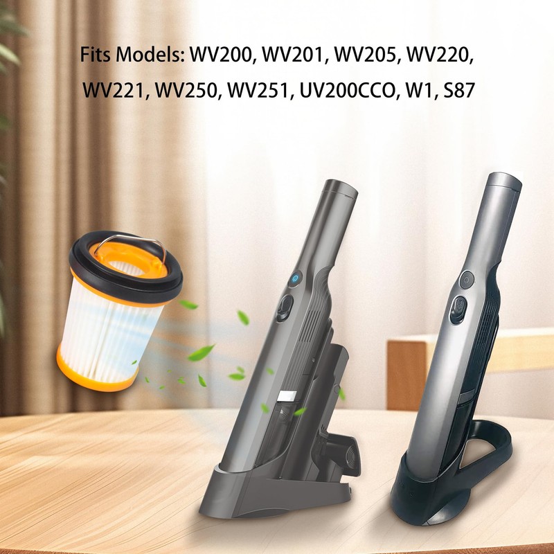 Replacement Filter Compatible with Shark WV201 Wandvac Handheld Vacuum (4