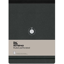 FlexBook microperforé/160 Pages Ruled Notepad 21 x 28 cm Couverture Noire/Dos Noir