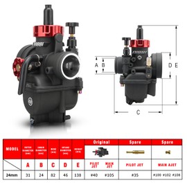 NIBBI 24mm Carburetor Kit for Predator 212 Coleman Predator 212cc 196cc 224cc Engine Mini Bike Go Kart Performance Parts