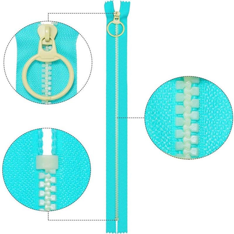 Copiel Resin Zippers 20pcs Sewing Zippers with Lifting Ring Quoit