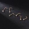 SYLWIA 14K Solid Gold Nose Studs Rings 20g 18g, Moissanite