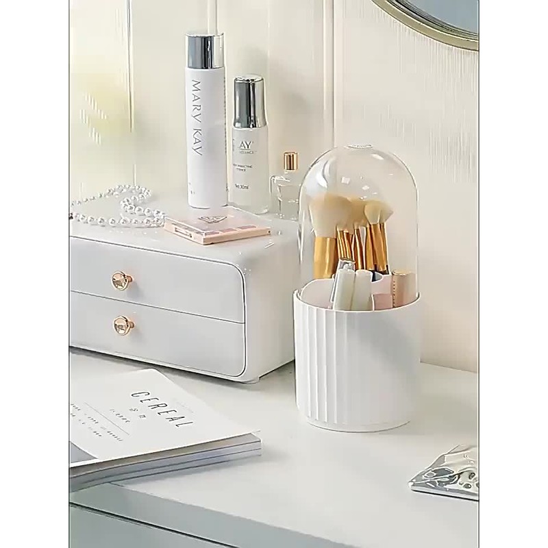 Rotating Makeup Brush Holder – Makeup Brush Organizer Box, Cosmetic