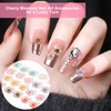 100 Pcs Flower Nail Charms, 3D Flower Nail Charms and