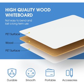 KAHEIGN 2Pcs Small Dry Erase White Boards, 21CM x 30CM Double Sided Mini Whiteboard Durable Portable White Board with 2 Pens and 2 Erasers - for Student Teacher Classroom Home Office Supplies