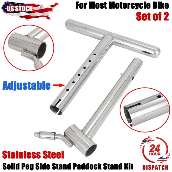rynotriplex 1Kit Stainless Steel Solid Peg Side Stand Paddock Stand