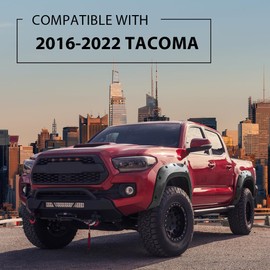 G-PLUS Wheel Fender Flares 4PCS Fit For Toyota Tacoma 2016 2017 2018 2019 2020 2021 2022, Pocket Rivet Style Smooth Painted Matte Front & Rear