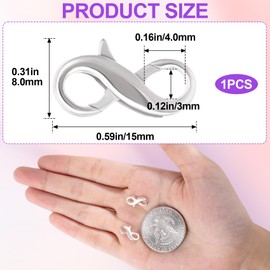 Pndeyo 925 Sterling Silver Lobster Claw Clasps, Double Opening Necklace Enhancer Shortener, Spring Jewelry Clasps for Bracelet Anklet Jewelry Making