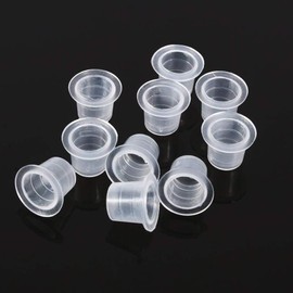 Tazas de tinta de tatuaje, 100 piezas de tamaños S Tazas de tapa de tinta de tatuaje, Contenedor de tatuaje, Tapa de tinta de pigmento de tatuaje para tinta de tatuaje