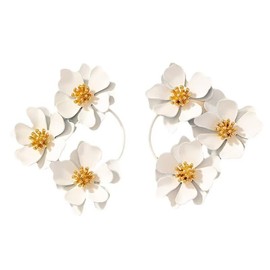 White Flower Earrings for Women Spring Earrings Boho Flower Stud Earrings Floral Petal Earrings Bohemian Flower Earrings Jewelry