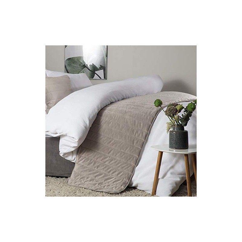 Belledorm Verona Faux Suede Bed Runner, Mink, 50 x 220