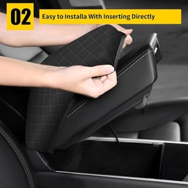 AOMSAZTO Armrest Covers for 2016-2021 Jeep Cherokee Console Pad for Jeep Cherokee
