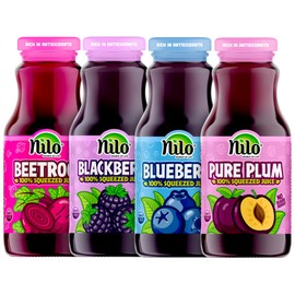 NILO Variety Pack | 100% Squeezed Juice Blackberry Blueberry Plum Beetroot | NO Sugar added | NON GMO | NOT From Concentrate | 8.45 oz (Pack of 12)