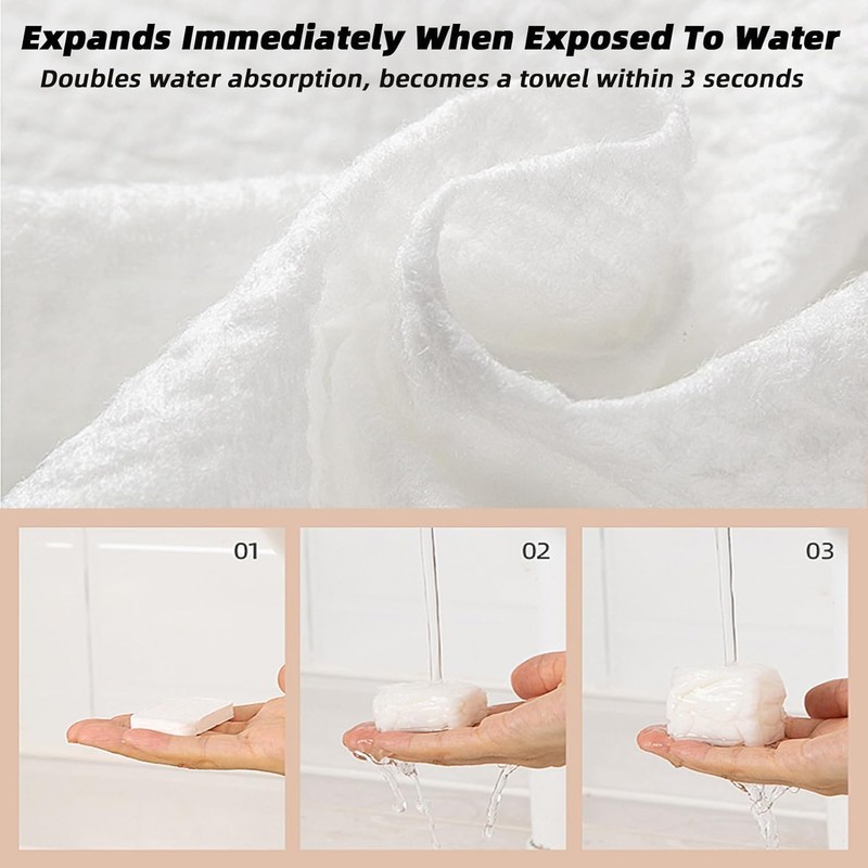Disposable Compressed Face Towel, Portable Compressed Towel Tablets, Thicker Super