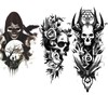 Nirbffo Dark Tattoo Stickers Skeleton Skull Gothic Sticker Transferable Tattoo