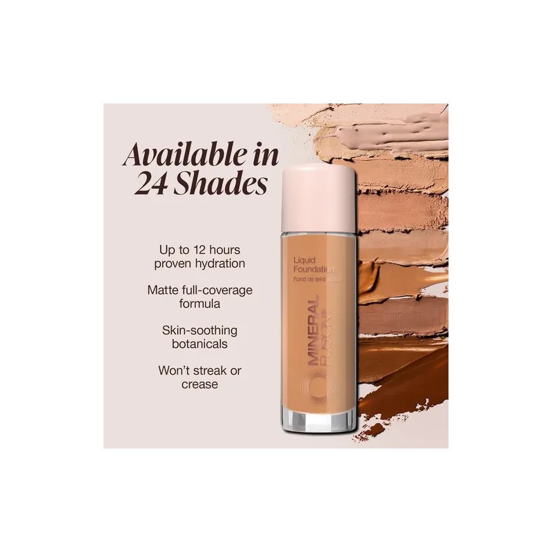 Base de Maquillaje Líquida Mineral Fusion con Alta Cobertura y