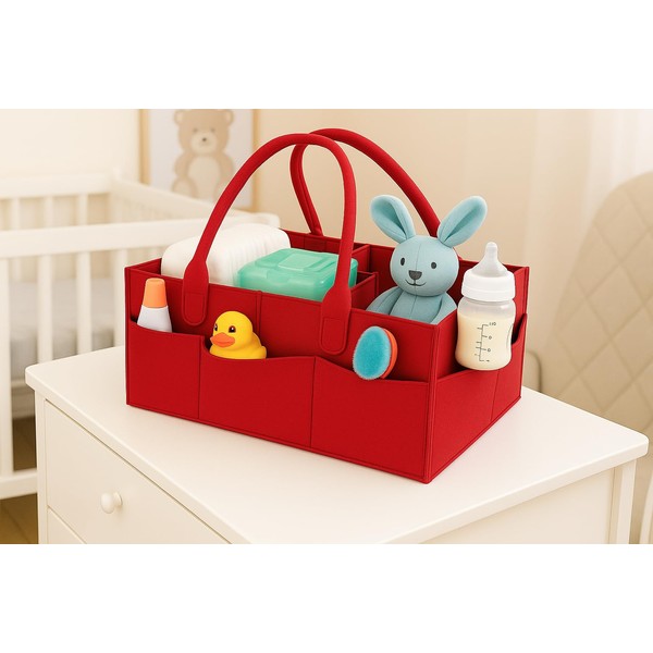 MARGOO Baby Diaper Caddy Organizer – Portable Felt Nursery Storage