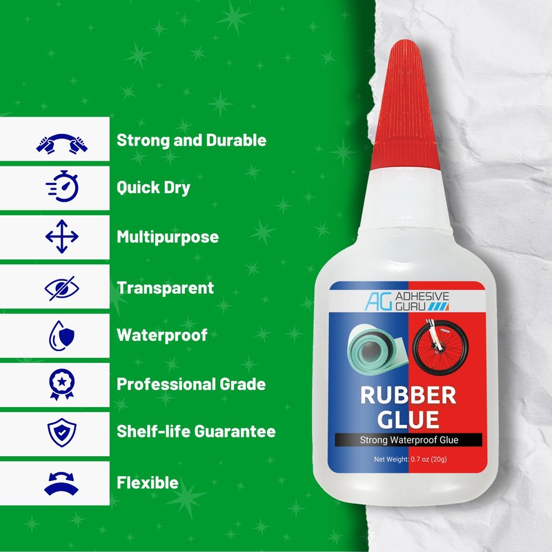 Adhesive Guru Rubber Glue (0.7 oz) - Heavy Duty Super