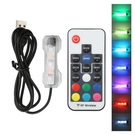 RGB Aquarium Light, Color Changing Aquarium Light with Remote Control, USB Charging, Micro Landscape Light (Black Line Remote Control Light of Second)