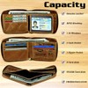 Mens RFID Blocking Wallets Zipper Leather Wallet for Men Bifold
