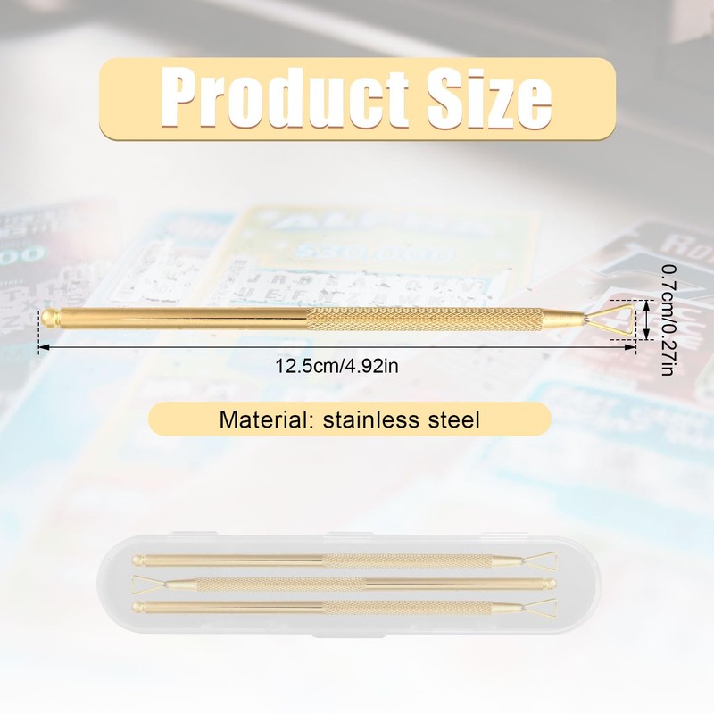 3pcs Lottery Ticket Scratcher Tool, Stainless Steel Scratch Off Tool