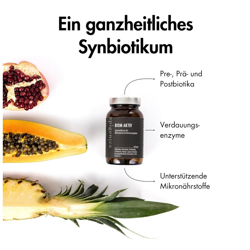 Epigenics Biom Active Capsules with Probiotics, Postbiotics, Prebiotics, L-Glutamine, Digestive
