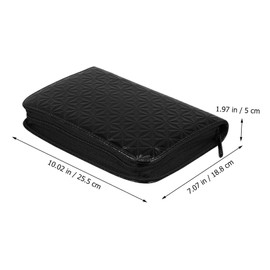 minkissy Leather Barber Scissors Case Pu Leather Scissor Bag Compact Storage Organizer for Hairdressing Tools Lightweight Diamond Pattern Design